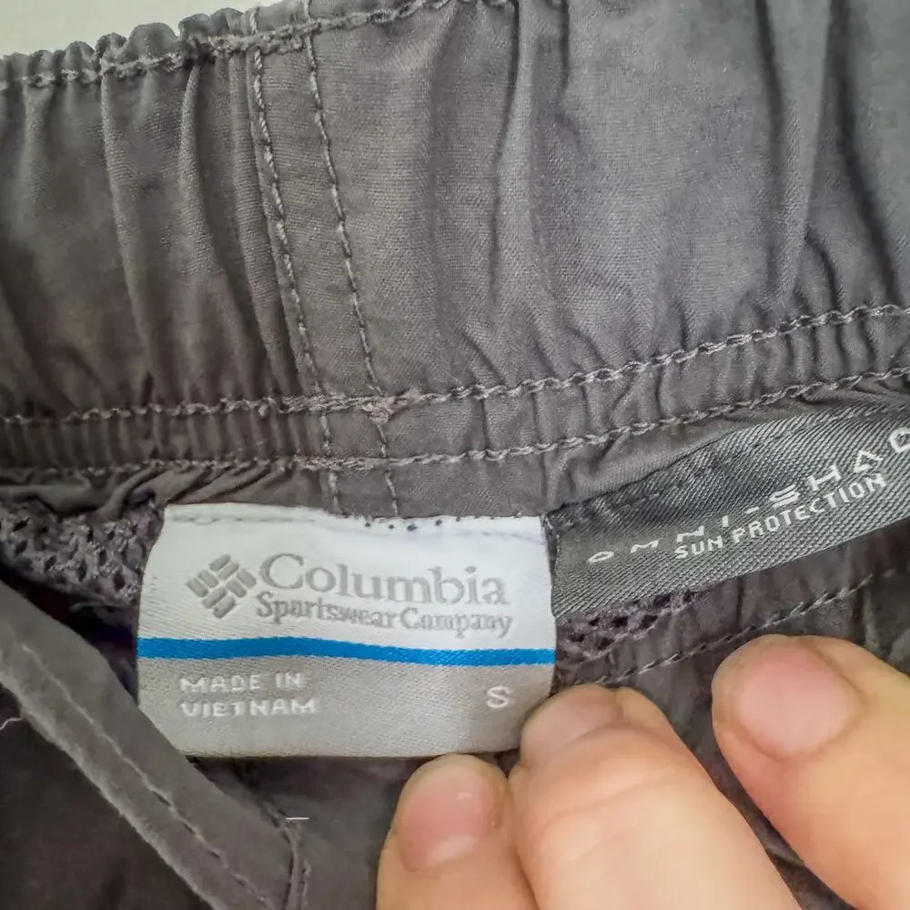 Columbia PFG Grey Belted Nylon Hiking Water Shorts Mesh Brief Size S